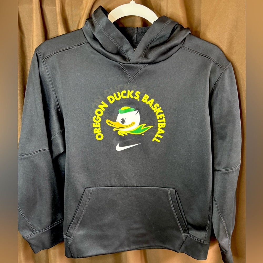 Nike Oregon Duck Basketball Black Hoodie, Youth XL